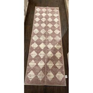 New Moroccan Treills Runner Rug - 2x6 Beige Washable Rug Runner Carpet Runner